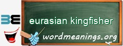 WordMeaning blackboard for eurasian kingfisher